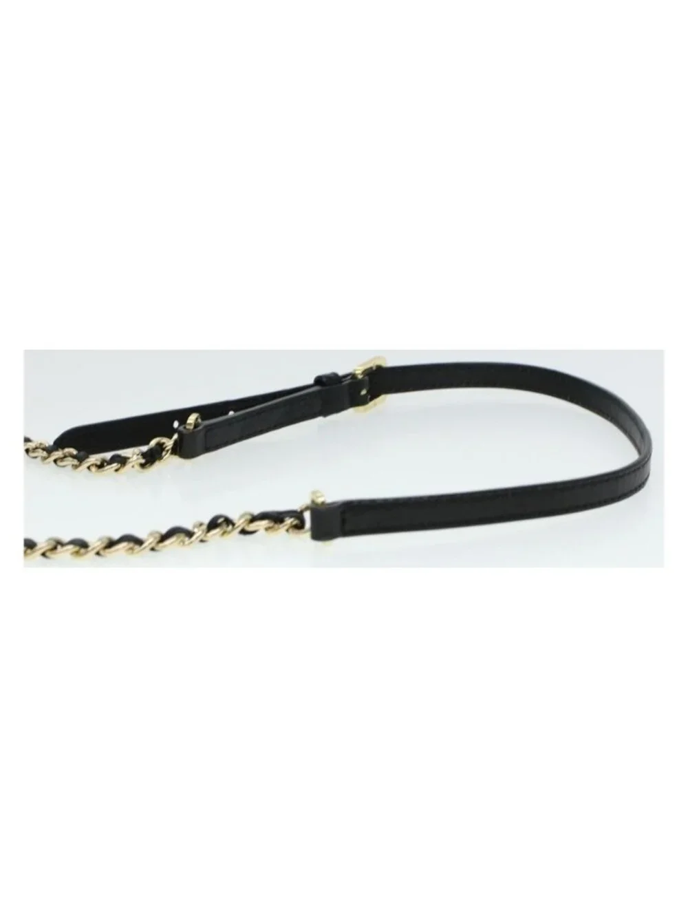 Authentic TORY BURCH Chain Shoulder Bag Leather Black